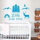 preview thumbnail 8 of 8, Little Man Cave Wall Decal Nursery Decor. 32 tall x 55 wide inches - Baby Blue