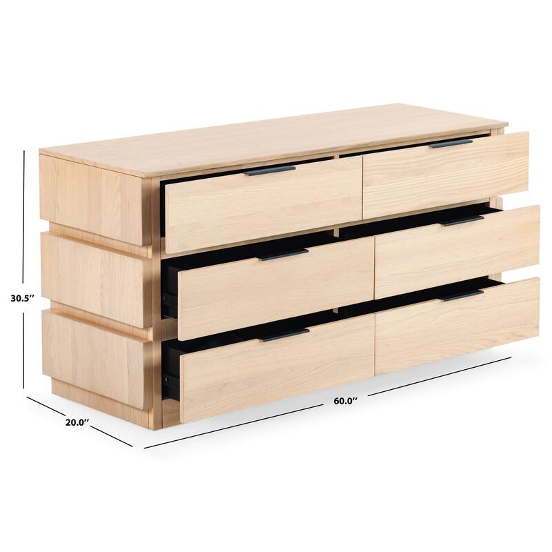SAFAVIEH Couture Titus 6 Drawer Stacked Dresser