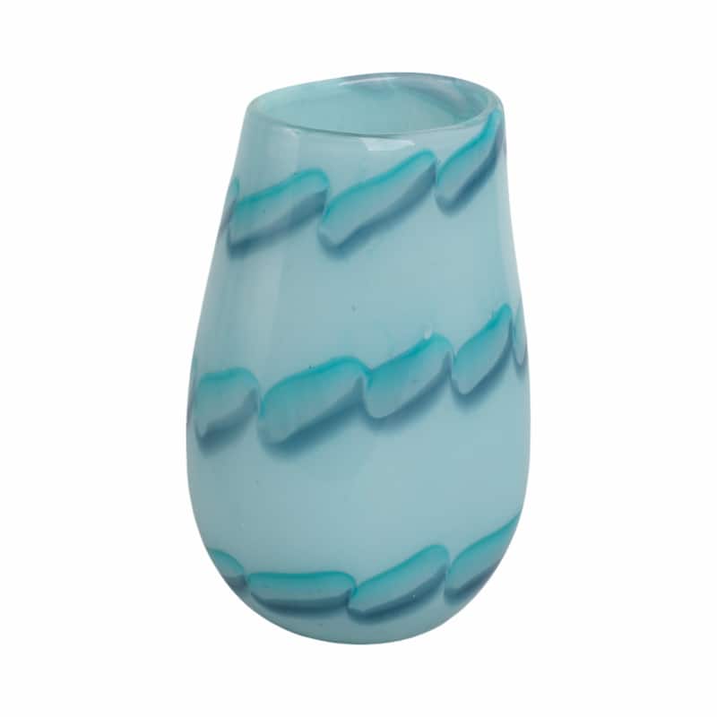 Glass Vases Coastal Style with Sculpted Detailing and Swirl Design