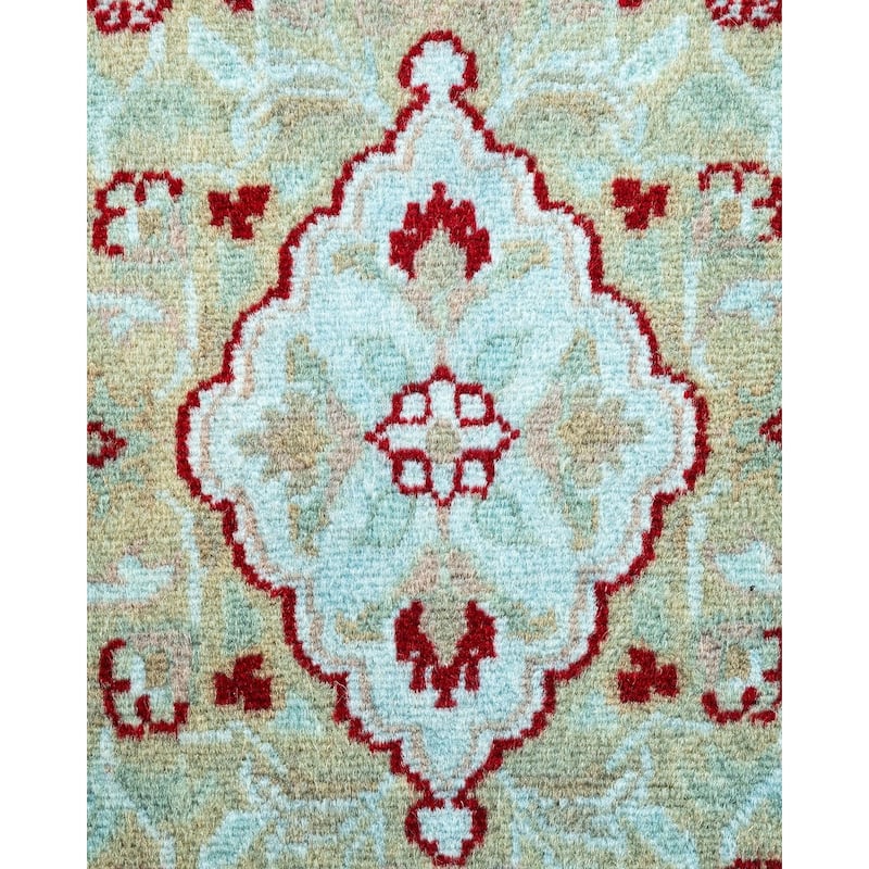 Overton Hand Knotted Wool Vintage Inspired Modern Contemporary Overdyed Blue Area Rug - 3' 1" x 5' 3"