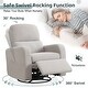 preview thumbnail 4 of 40, Swivel Manual Recliner Chair Teddy Fabric Nursery Glider Rocking Recliner Set of 2