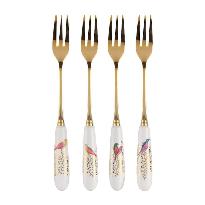 Sara Miller London Chelsea for Portmeirion Set of 4 Pastry Forks - 6 Inch - 6 Inch