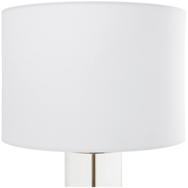 Tempered Glass Transparent Base Table Lamp with Drum Shade - Gold - CosmoLiving by Cosmopolitan
