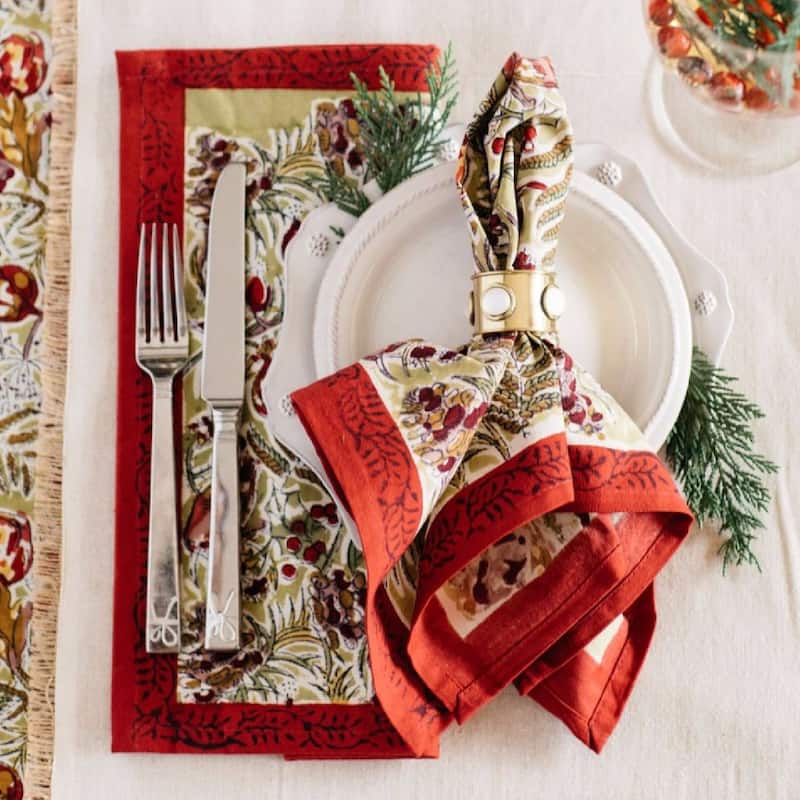 Couleur Nature Winter Garden Wreath Napkins (Set of 6)
