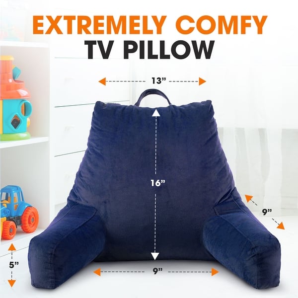 dimension image slide 1 of 10, Cheer Collection Kids Size Reading and Backrest Pillow with Armrest
