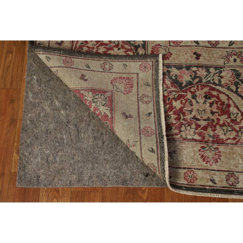 Hand Knotted Oriental 100% Wool Carpet Traditional All-Over Black Kerman Area Rug - 13' 0'' X 9' 8''