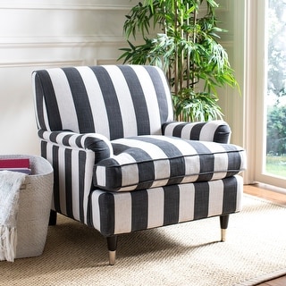 Shop Safavieh Chloe Black White Stripe Club Chair 29 3 X 34 3 X 31 5 Overstock 10405596