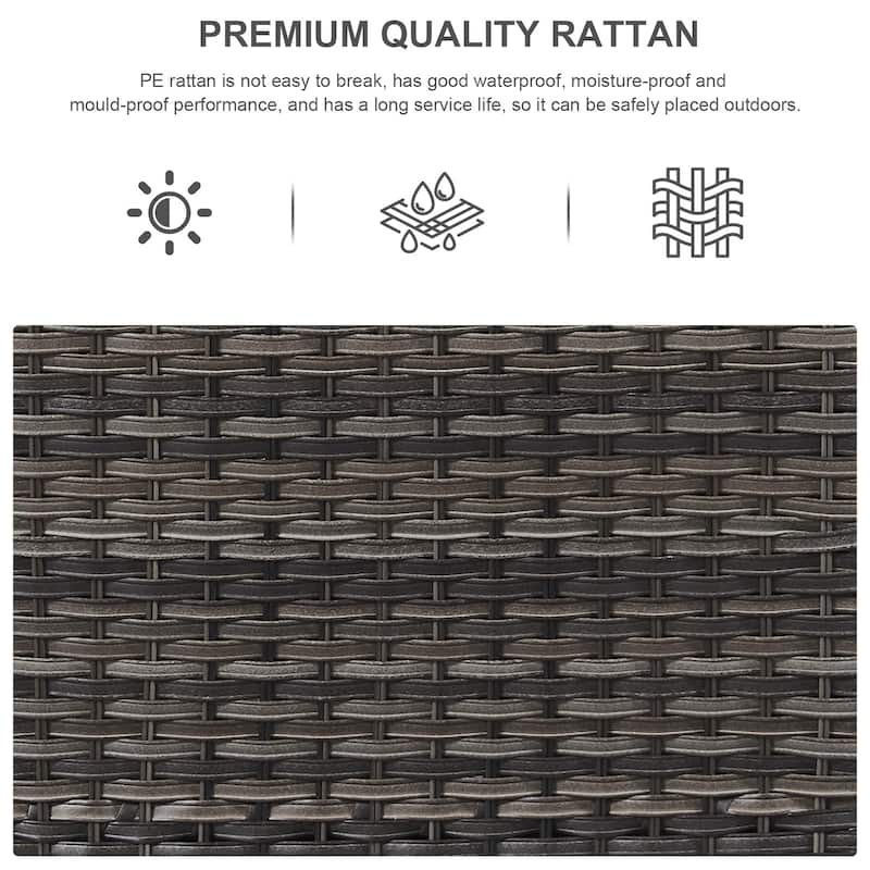 Patio Rattan Chair Swivel Rocking Chair - Grey