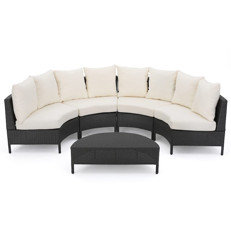 Newton Outdoor 4-seater Sectional Sofa Set by Christopher Knight Home