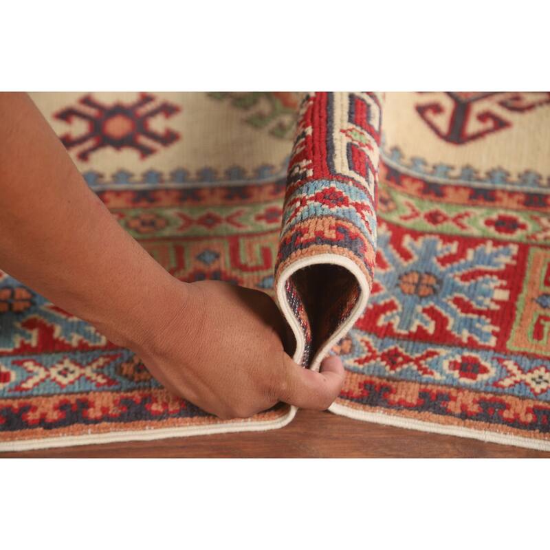 Kazak Area Rug Handmade Living Room Wool Carpet - 4'10" x 6'8"
