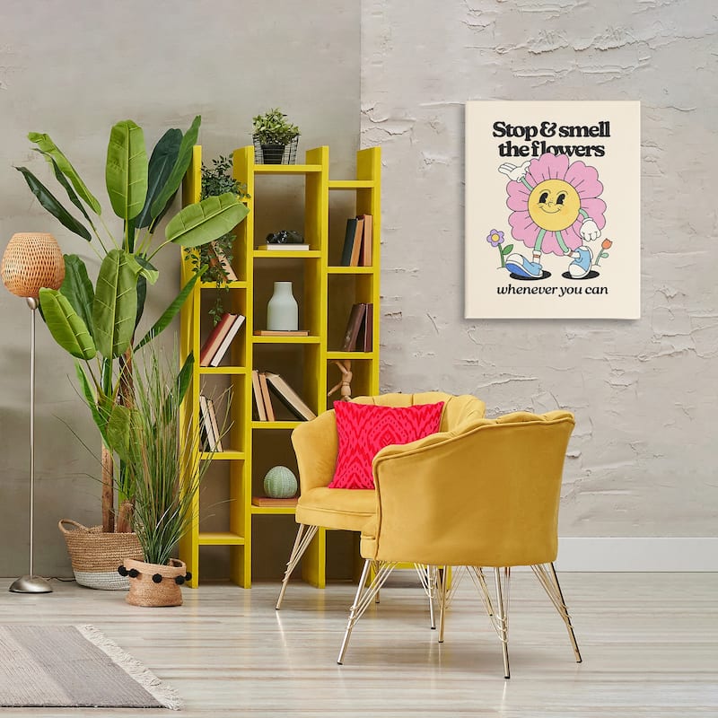 Stupell Vintage Smell The Flowers Canvas Wall Art Design By Victoria Barnes