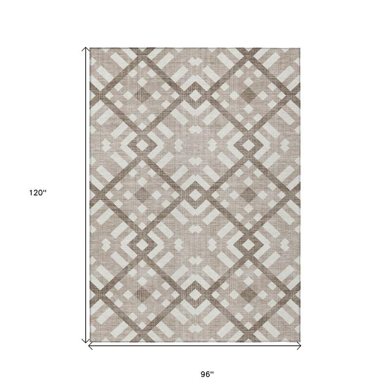 HomeRoots Geometric Transitional Rectangle Outdoor Rug