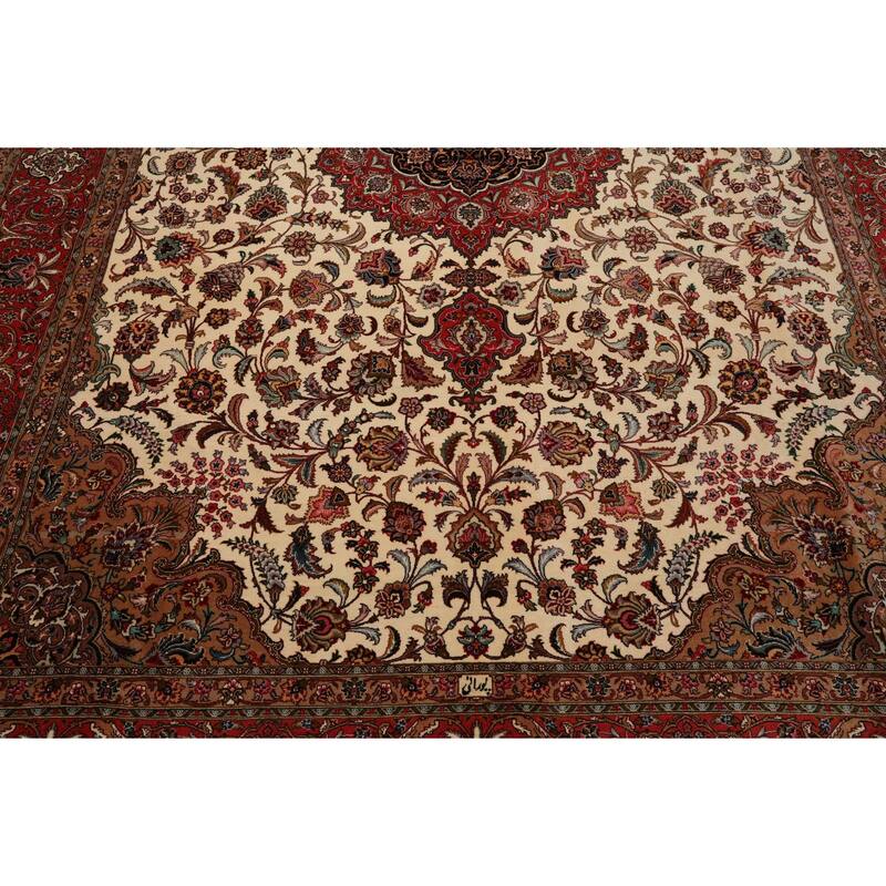8'2''x11'11'' Hand Knotted Wool Ivory 350 KPSI Masterweaver Signed Rug - 8' 2'' x 11' 11''