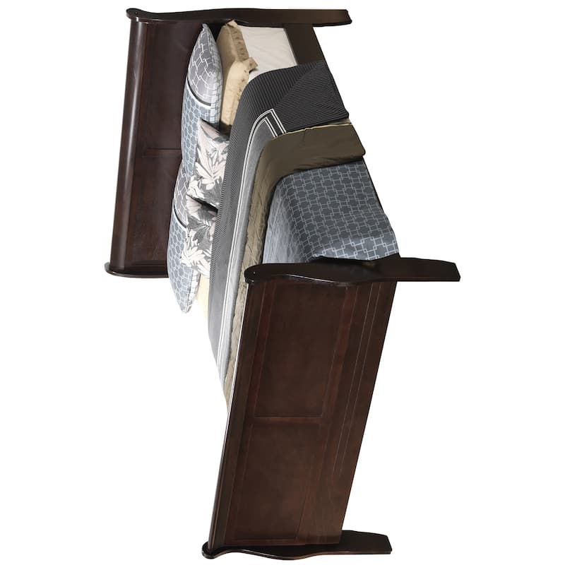 Wooden Sleigh Full Platform Bed - 90" - Dark Brown