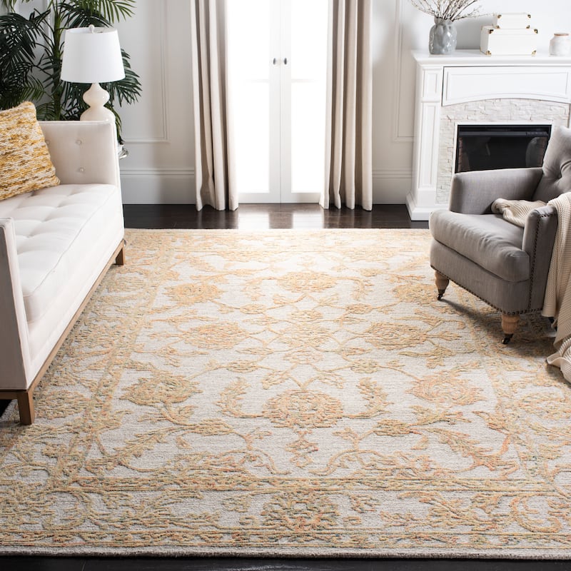 SAFAVIEH Handmade Abstract Atossa Modern Wool Rug - 6' x 9' - Beige/Gold
