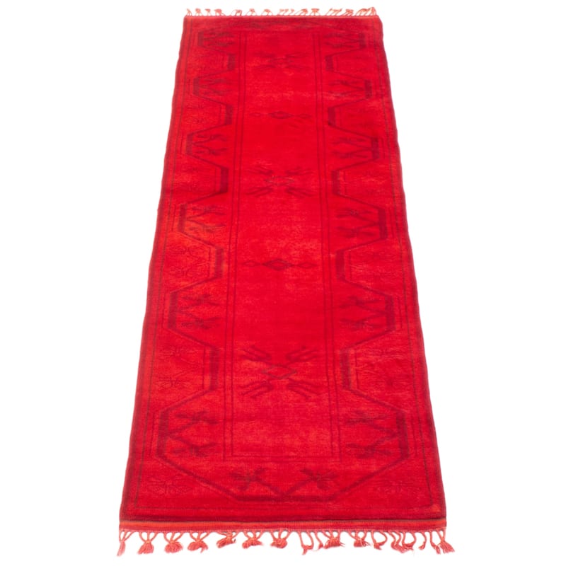 ECARPETGALLERY Hand-knotted Color Transition Red Wool Rug - 2'8 x 9'5
