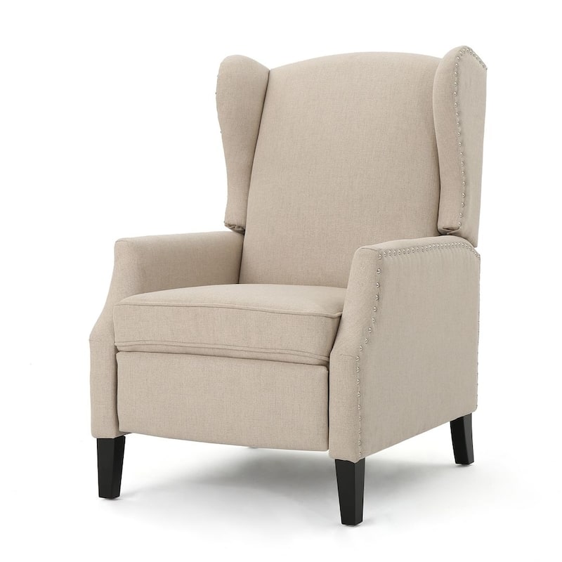 Traditional Fabric Recliner Chairs with Studded Border by Christopher Knight Home