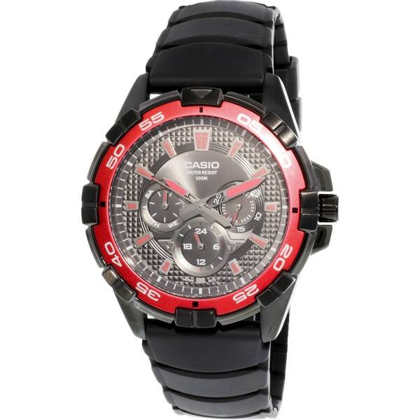Shop Casio Men S Mtd1069b 1a2v Black Resin Quartz Fashion Watch Overstock 28671025