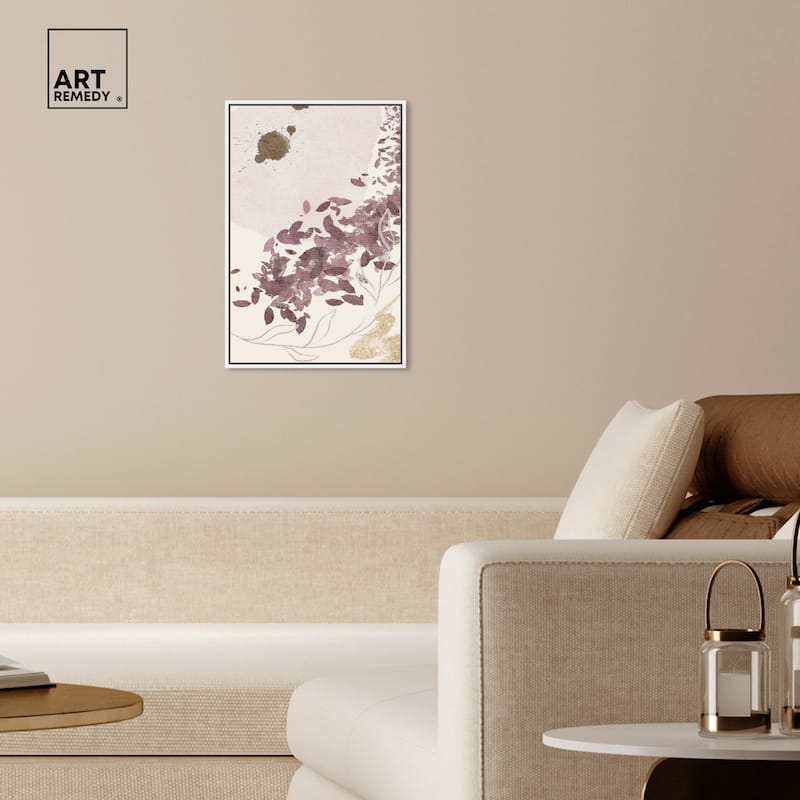 Art Remedy Golden Vineyards Framed Boho Abstract 1 Piece Canvas Wall Art