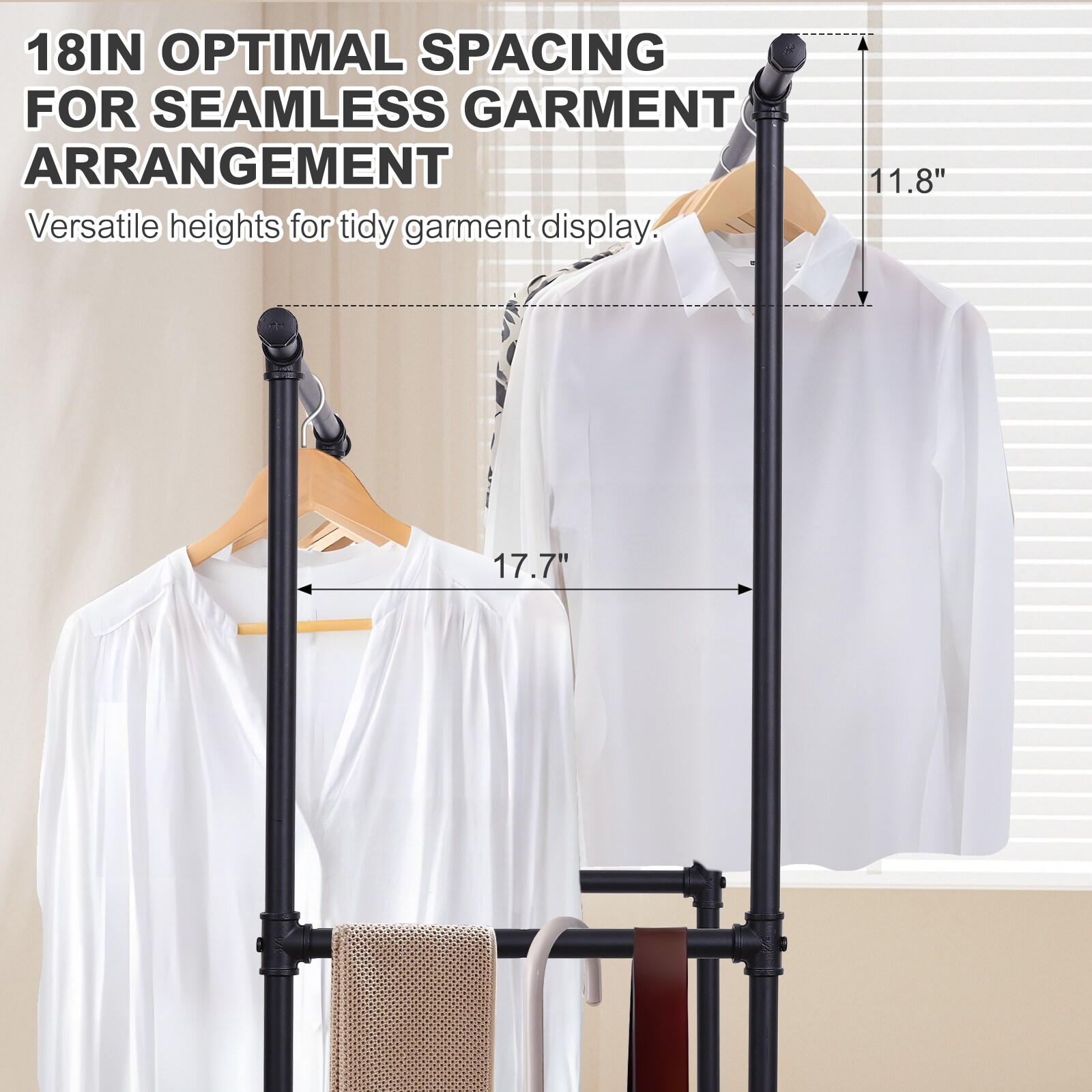 63undefined Metal Rolling Clothing Garment Rack - Bed Bath