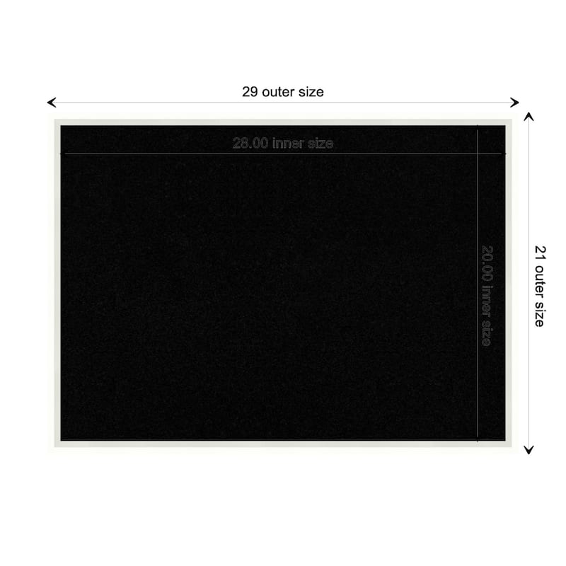 Lucie Wood Framed Black Corkboard Bulletin Board - Lucie White - Board Size 28x20