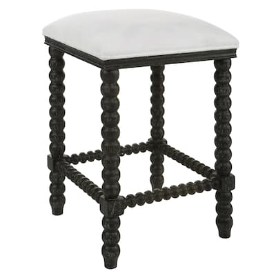 Uttermost Pryce Black Backless Counter Stool - 15"W x 25.5"H x 15"D