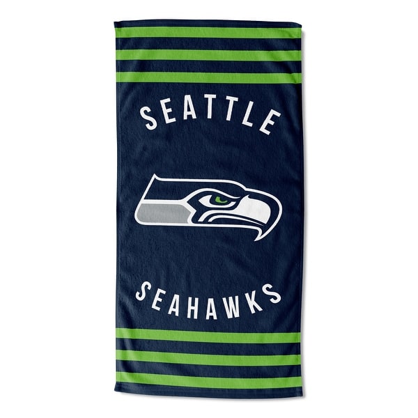 slide 1 of 1, NFL Seattle Seahawks Stripes Beach Towel 30×60 Inches - 30x60