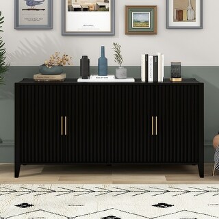 Stylish Accent Storage Cabinet with Ample Shelving for Living Room