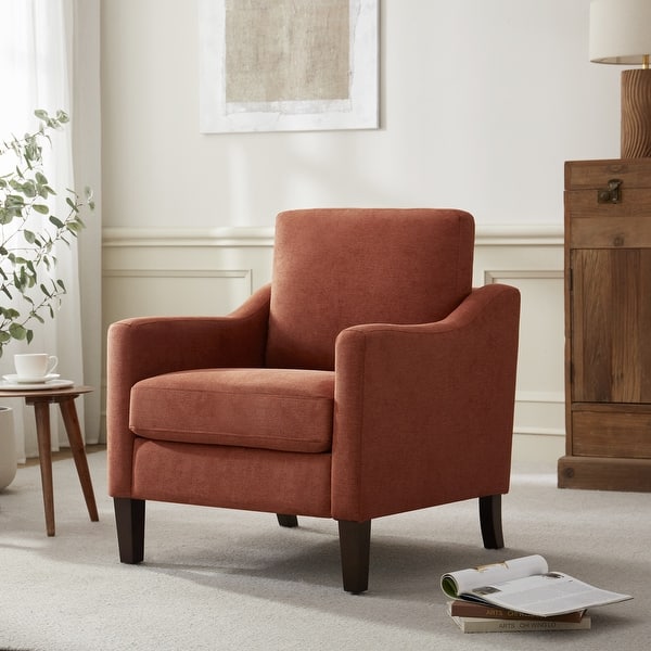slide 2 of 11, Fabric Modern Accent Chair Armchair Orange
