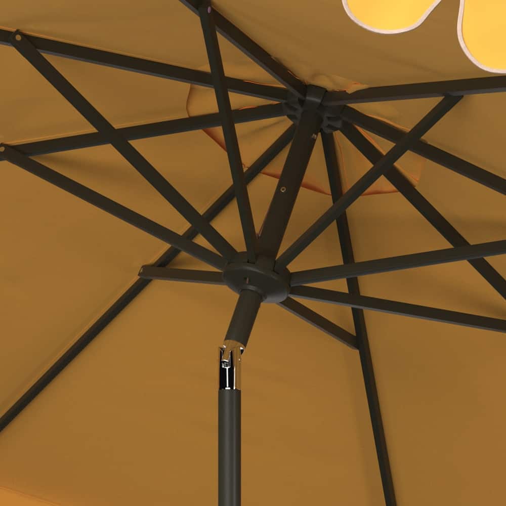 SAFAVIEH Outdoor Gracelyn 11Ft Round Crank Umbrella