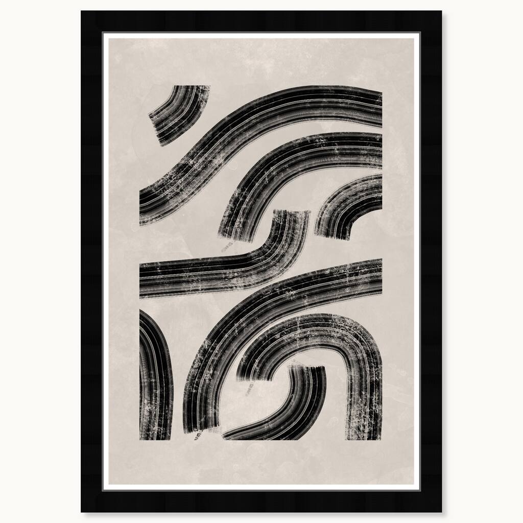 Wynwood Studio Puzzled Maze Framed Boho Minimalist Abstract Prints