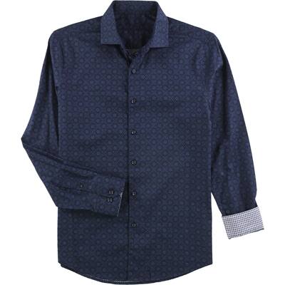 Tasso Elba Mens Jasper Plaid Button Up Shirt,, Blue, Medium