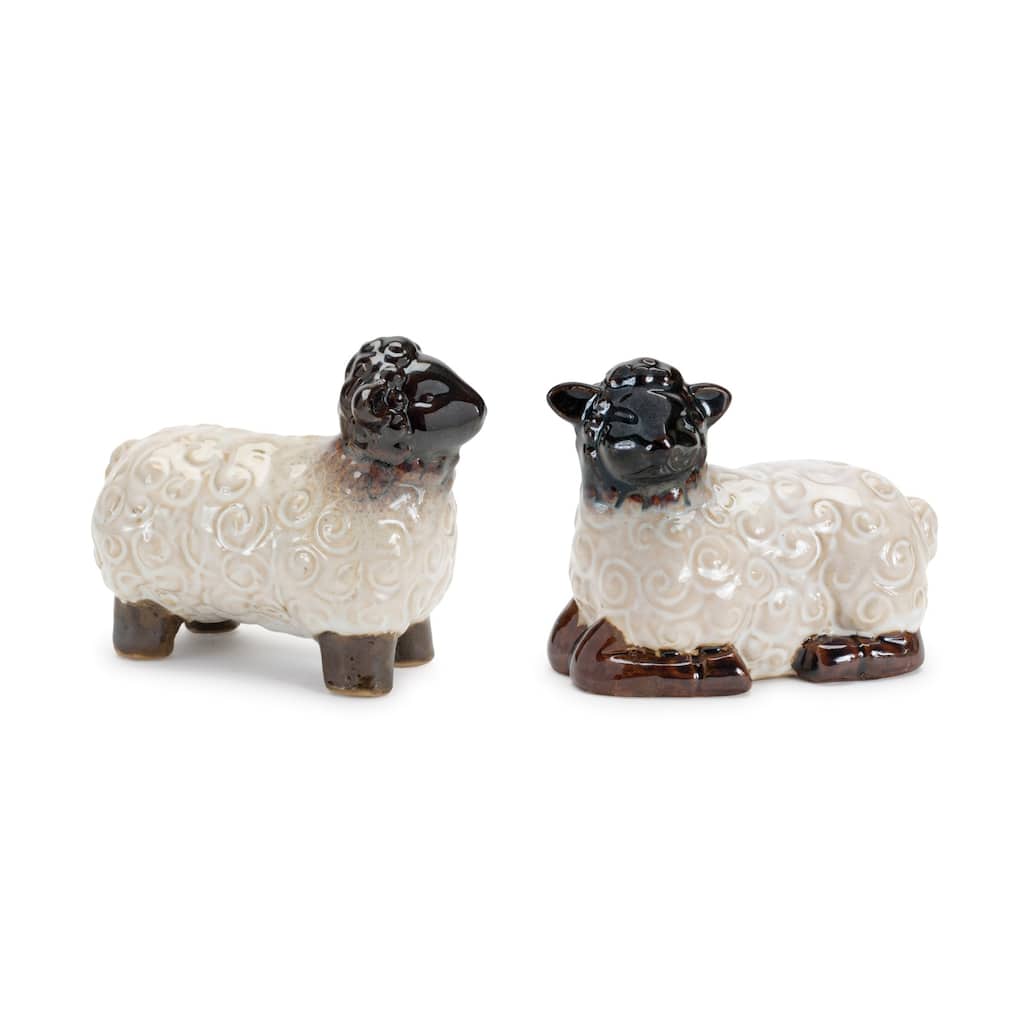 Curly Mini Sheep Figurines - 4" - Set of 6