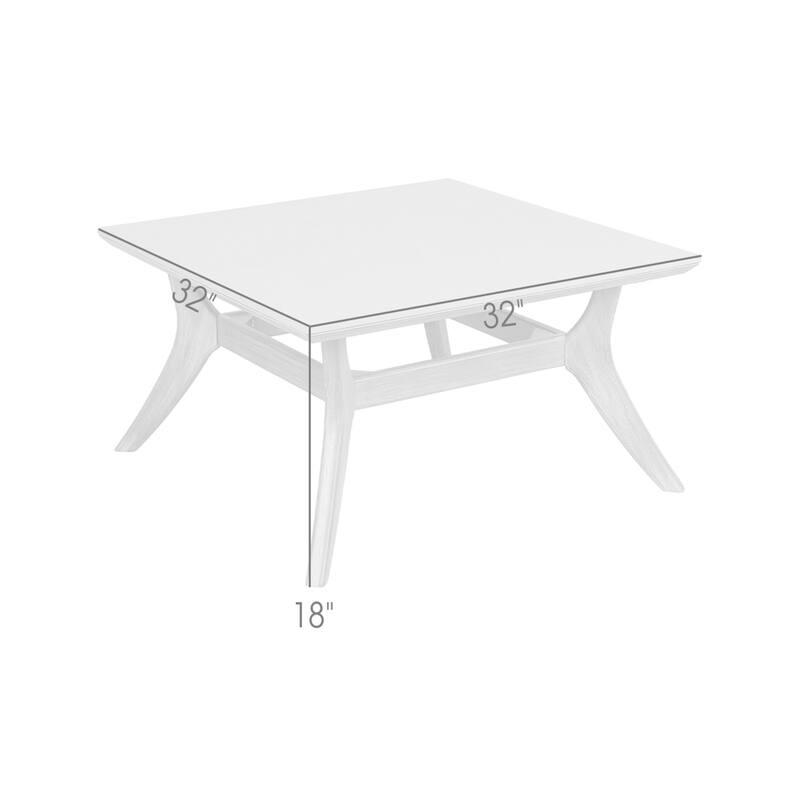 Beckham Eucalyptus Wood and Super Stone 32" Outdoor Square Coffee Table