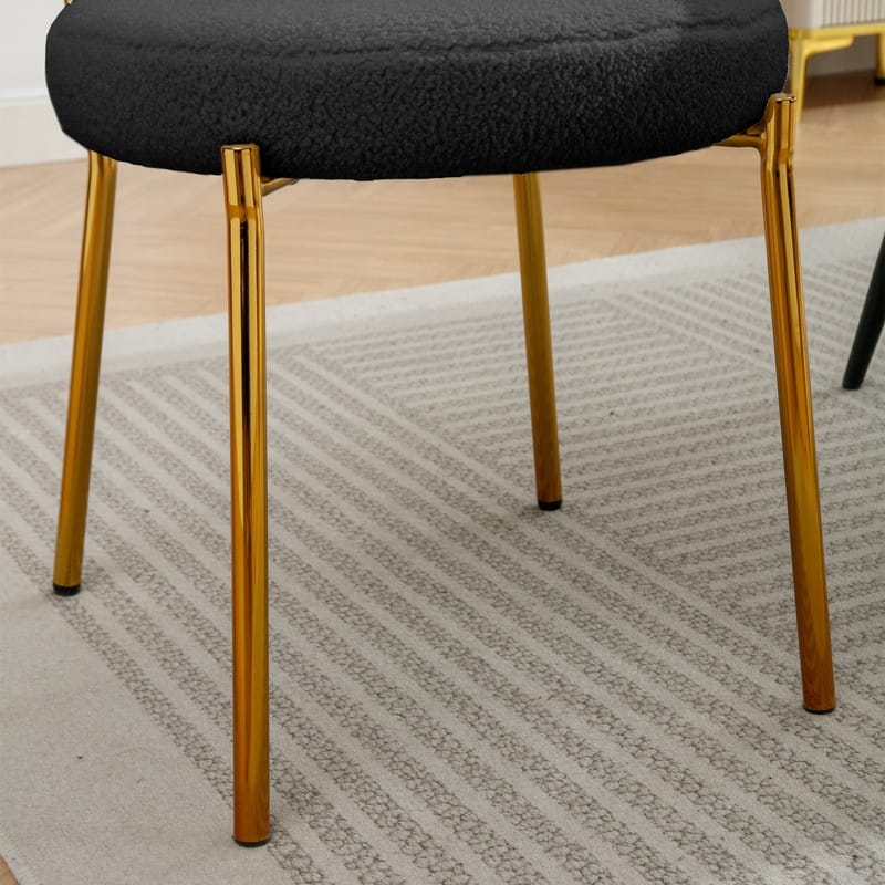 Mixoy 20"Counter Height Bar Stools,Modern Teddy Fleece Bar Stools,Velvet Dinning Chair with Metal Legs for Kitchen Island