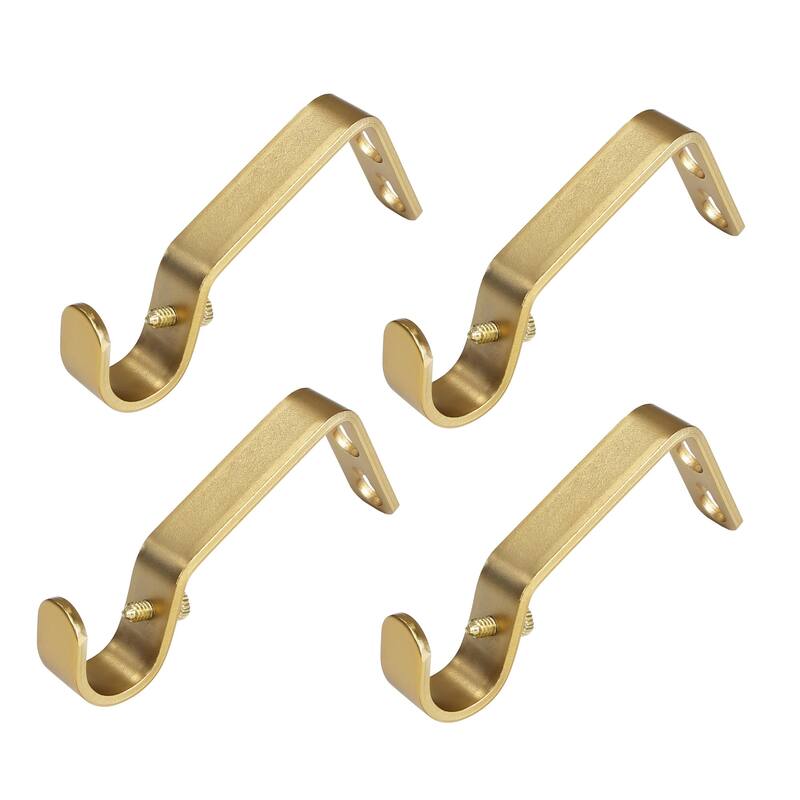 Lumi Home Furnishings Non-Adjustable Single Curtain Rod Brackets 3/4 in. (4-Piece)