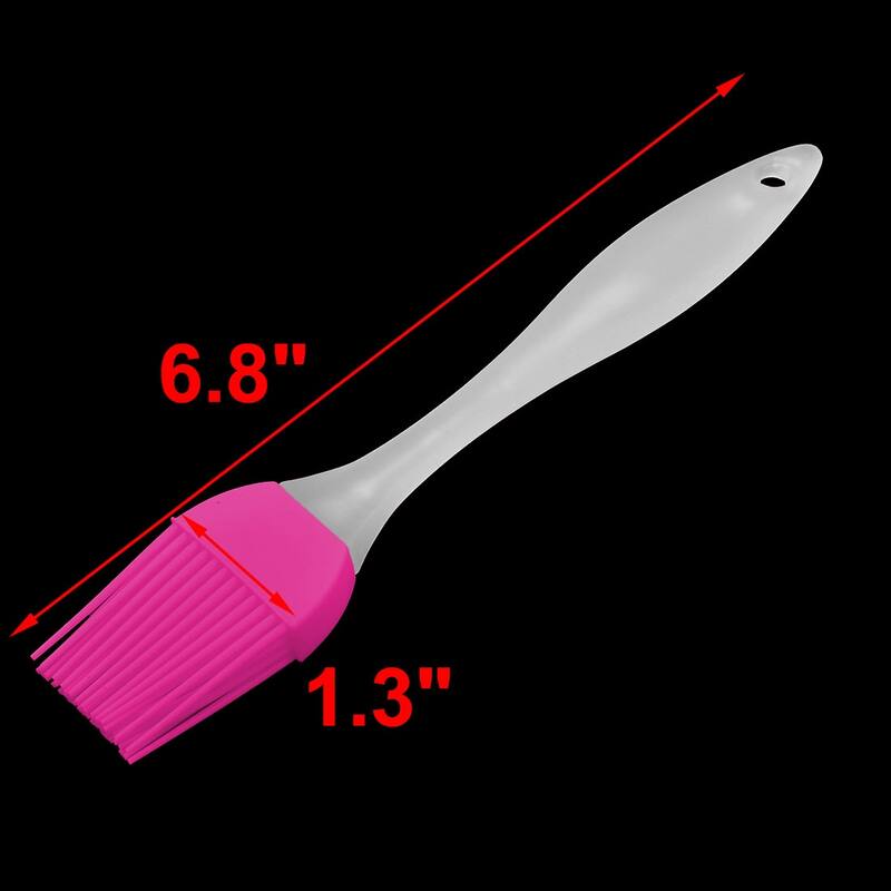 Silicone Head Barbecue Basting Grilling Cooking Condiment Pastry Brush - Fuchsia