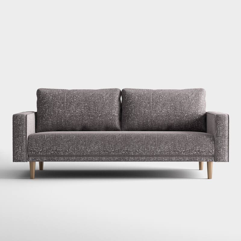 Furniture of America Isidora Contemporary Boucle Sofa Set with Back Pillows and Wooden Legs, 2-Piece or 3-Piece Options