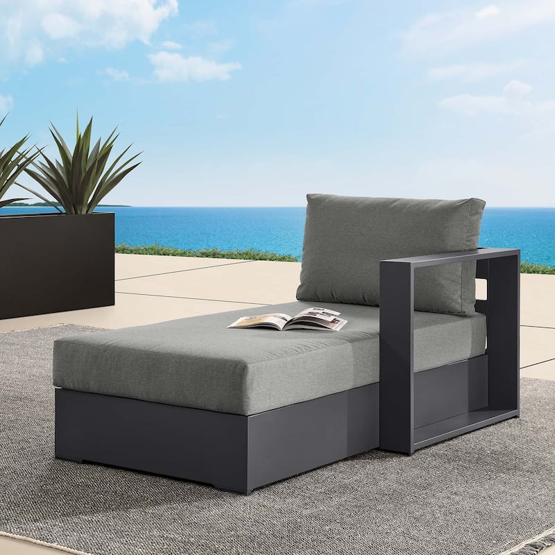 Tahoe Patio Aluminum Modular Right-Facing Chaise Lounge - Gray Charcoal