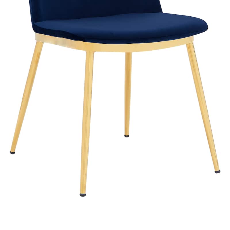 Messina Retro Velvet Dining Chairs with Gold Legs - Set of 2