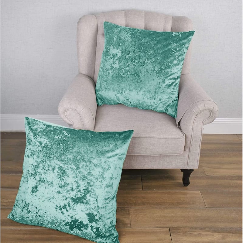 Rancho Crushed Velvet Throw Pillow Cover Set, NO INSERT - 26" x 26" - North Sea
