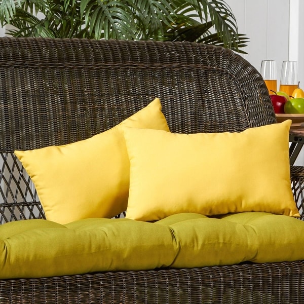 Driftwood 19x12-inch Rectangular Outdoor Yellow Accent Pillows (Set of 2) by Havenside Home - 12h x 19l
