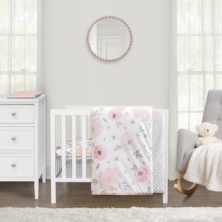 Sweet Jojo Designs Blush Pink Shabby Chic Girl 3pc Mini Crib