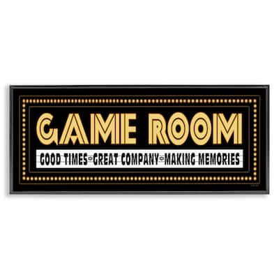 Stupell Arcade Game Room Quote Vintage Style Sign Framed Wall Art - Yellow