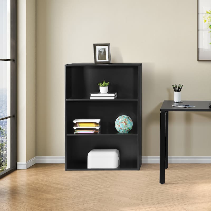 Prado 48" 3-Shelf BookCase - Black