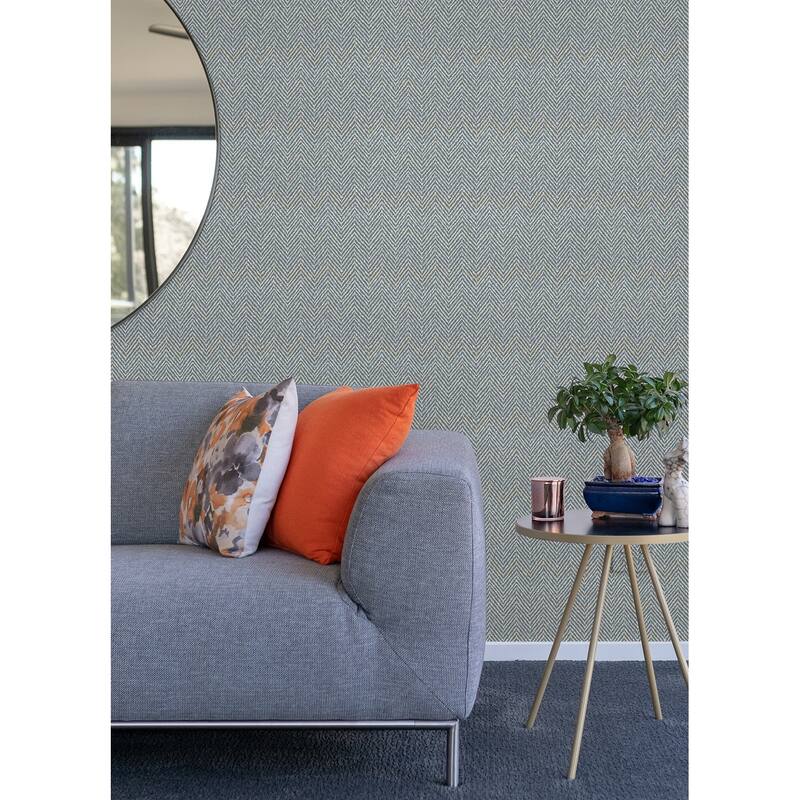 Scott Living Alden Grey Blue Peel and Stick Wallpaper