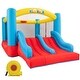 preview thumbnail 2 of 8, Inflatable Bounce House with Blower for 3-10 yr Kids, Bouncy Castle w/Double Slide, 300 LBS Capacity