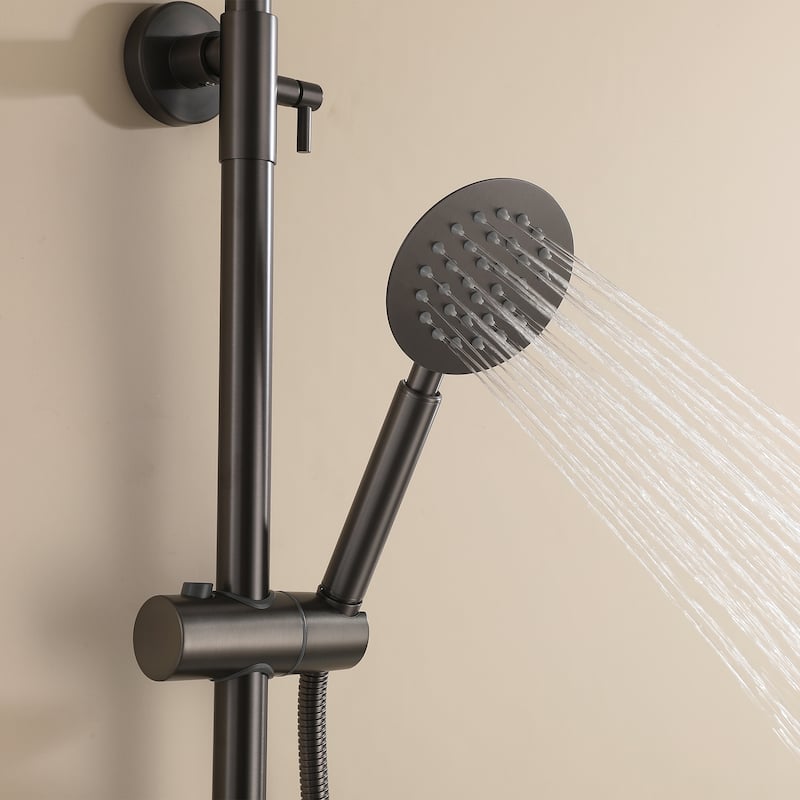 47"H 3-Function 304 Stainless Steel Wall-Mounted Outdoor Shower System