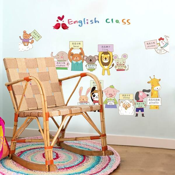 Shop Chezmax Diy Cartoon Animals Wall Decals Wall Stickers Removable Mural Decor For Kids Nursery Bedroom Living Room Overstock 29088772