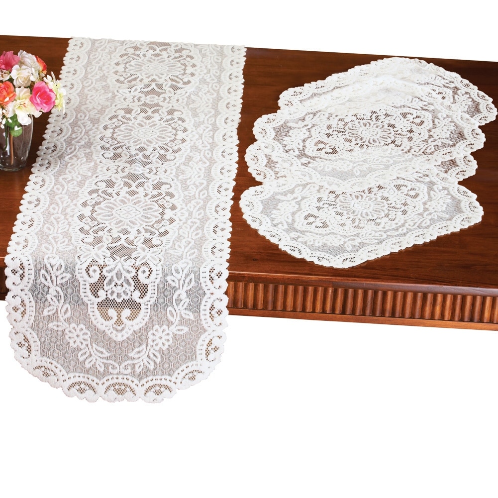 Kitchen Table Lace Runner & Placemats - 5 pc - 8.000 x 6.000 x 2.500 - Bed  Bath & Beyond - 36911428
